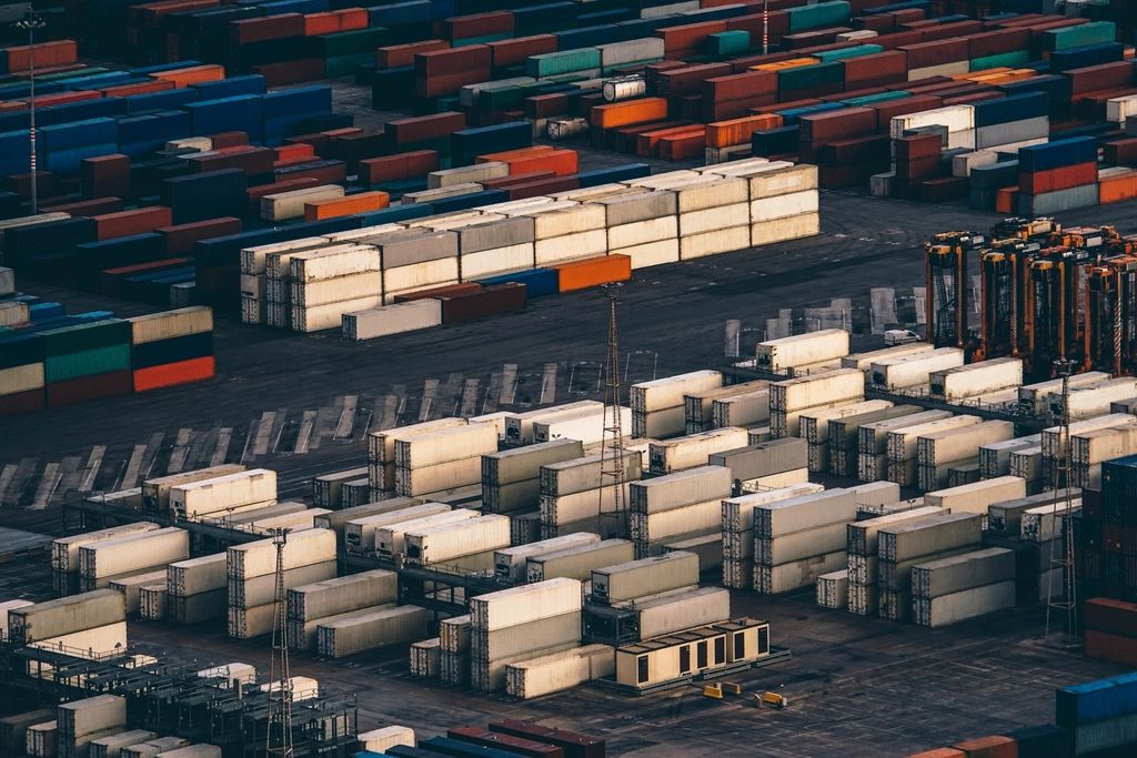 Shipping containers at port